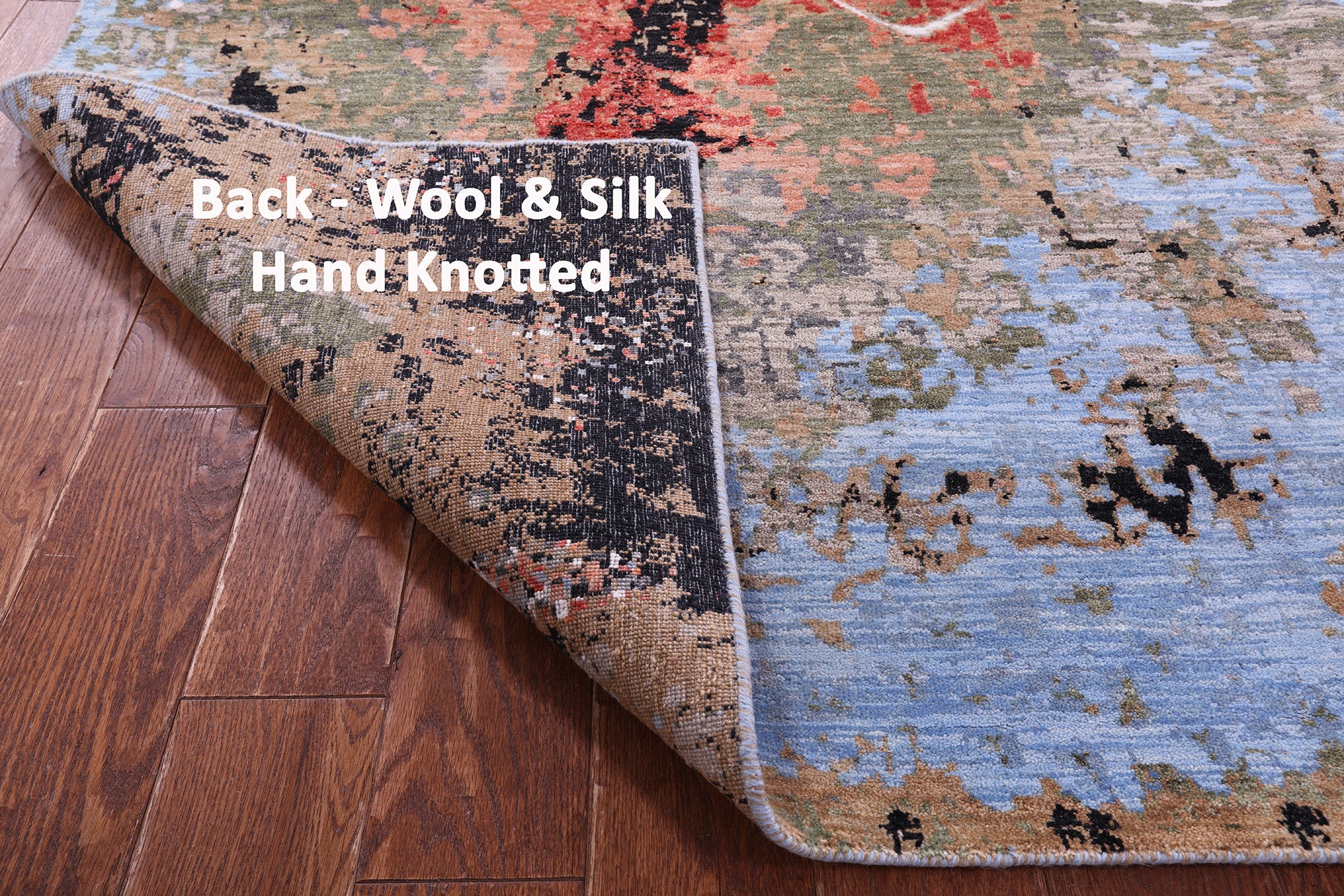 Abstract Modern Handmade Wool & Silk Rug - 9' 0" X 12' 0" - Golden Nile
