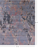 Modern Hand Knotted Wool & Silk Rug - 7' 11" X 10' 1" - Golden Nile