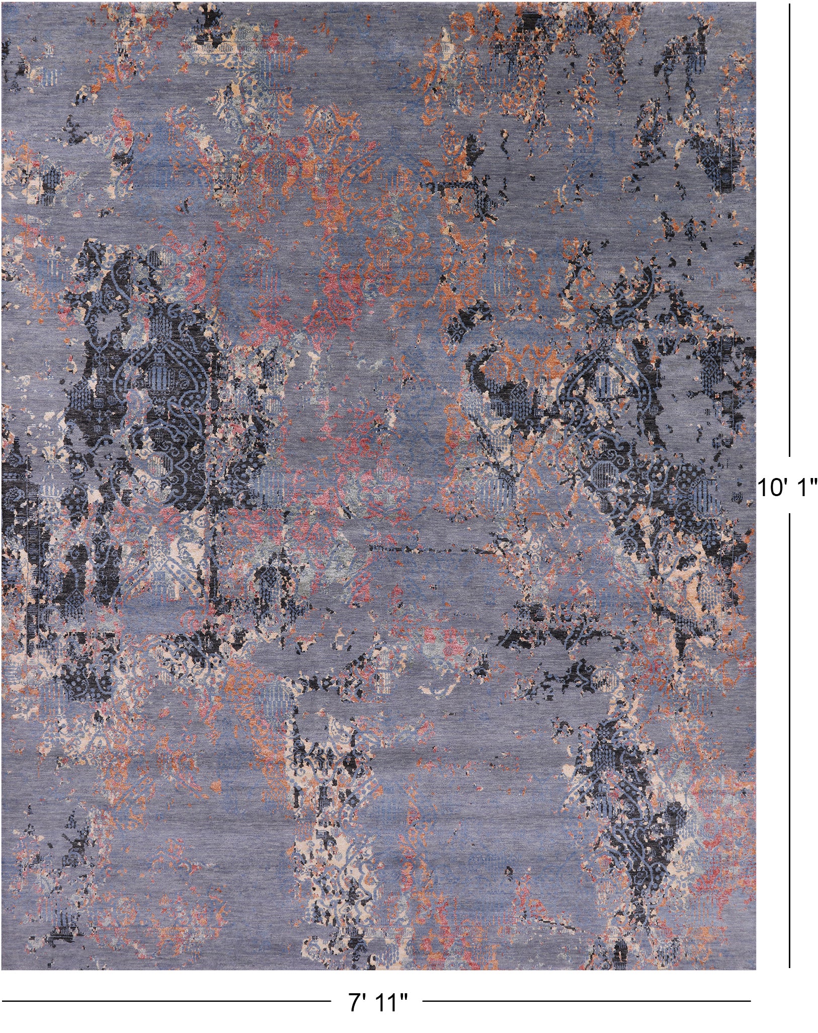 Modern Hand Knotted Wool & Silk Rug - 7' 11" X 10' 1" - Golden Nile
