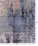 Abstract Contemporary Handmade Wool & Silk Rug - 8' 0" X 10' 0" - Golden Nile