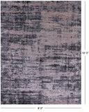 Abstract Contemporary Hand Knotted Wool & Silk Rug - 8' 0" X 10' 3" - Golden Nile
