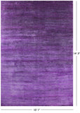 Purple Savannah Grass Handmade Wool & Silk Rug - 10' 1" X 14' 3" - Golden Nile