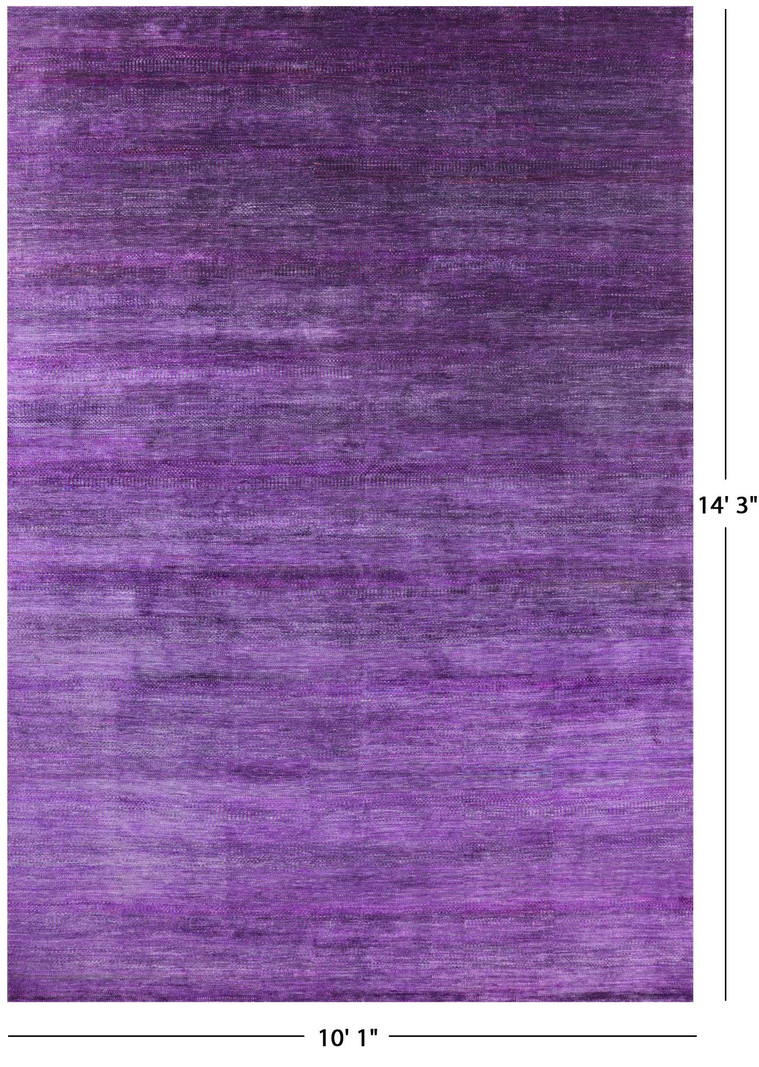 Purple Savannah Grass Handmade Wool & Silk Rug - 10' 1" X 14' 3" - Golden Nile