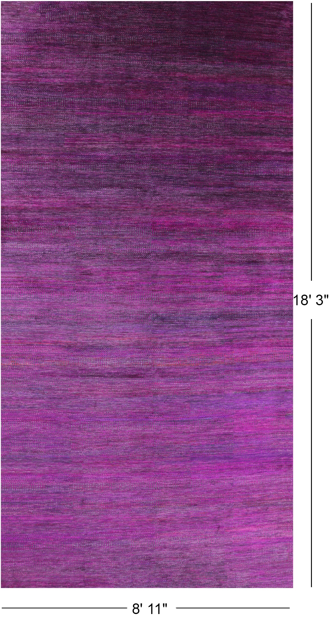 Purple Savannah Grass Hand Knotted Wool & Silk Rug - 8' 11" X 18' 3" - Golden Nile