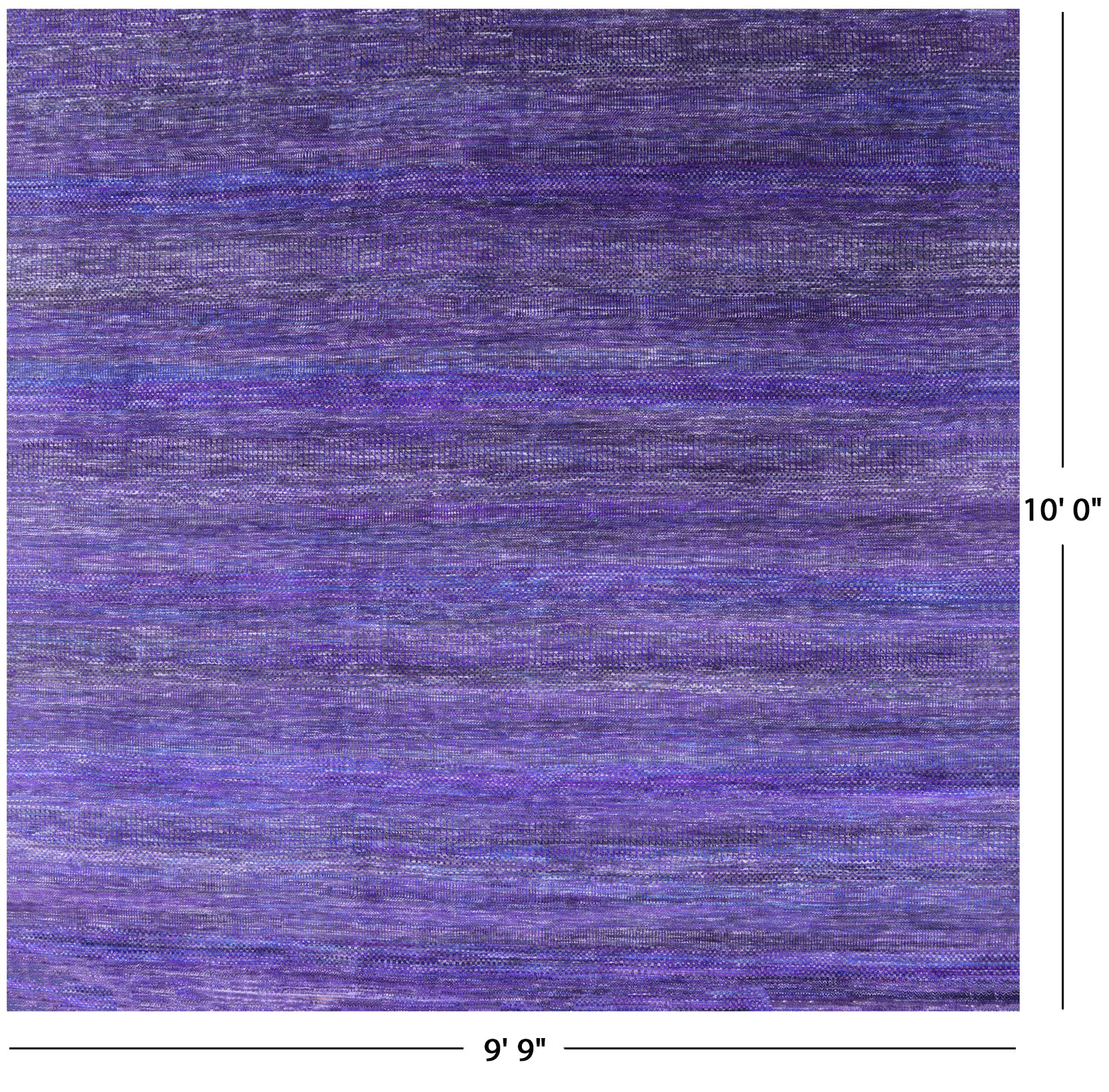 Purple Square Savannah Grass Handmade Wool & Silk Rug - 9' 9" X 10' 0" - Golden Nile