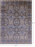 Geometric Persian Mamluk Hand Knotted Wool Rug - 8' 11" X 12' 1" - Golden Nile