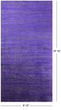 Purple Savannah Grass Hand Knotted Wool & Silk Rug - 9' 10" X 19' 10" - Golden Nile