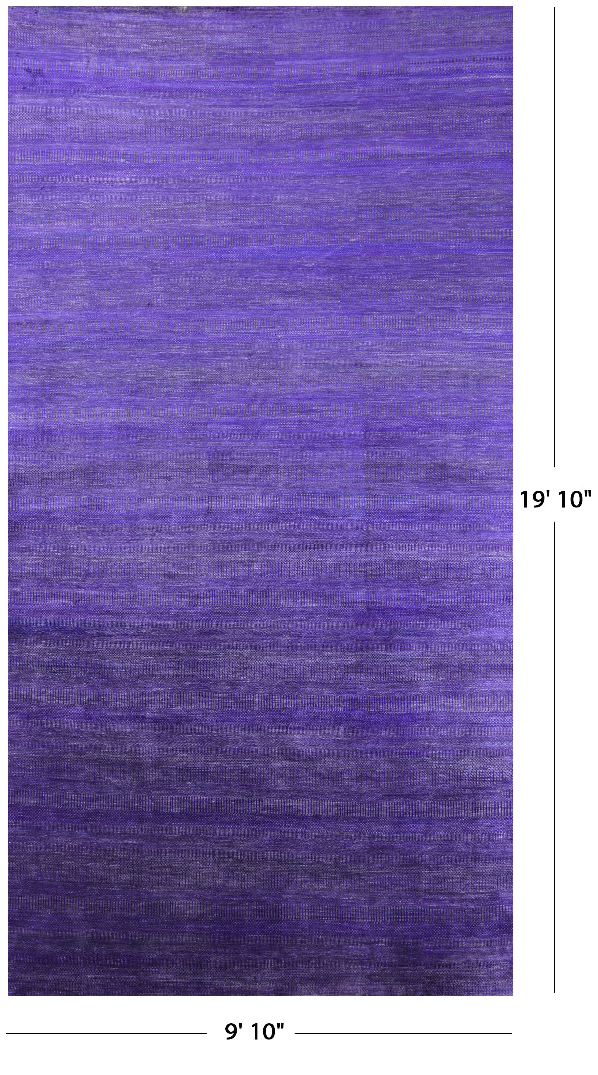 Purple Savannah Grass Hand Knotted Wool & Silk Rug - 9' 10" X 19' 10" - Golden Nile