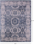 Geometric Persian Mamluk Hand Knotted Wool Rug - 9' 0" X 12' 2" - Golden Nile