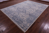 Ivory Geometric Persian Mamluk Hand Knotted Wool Rug - 9' 0" X 12' 3" - Golden Nile