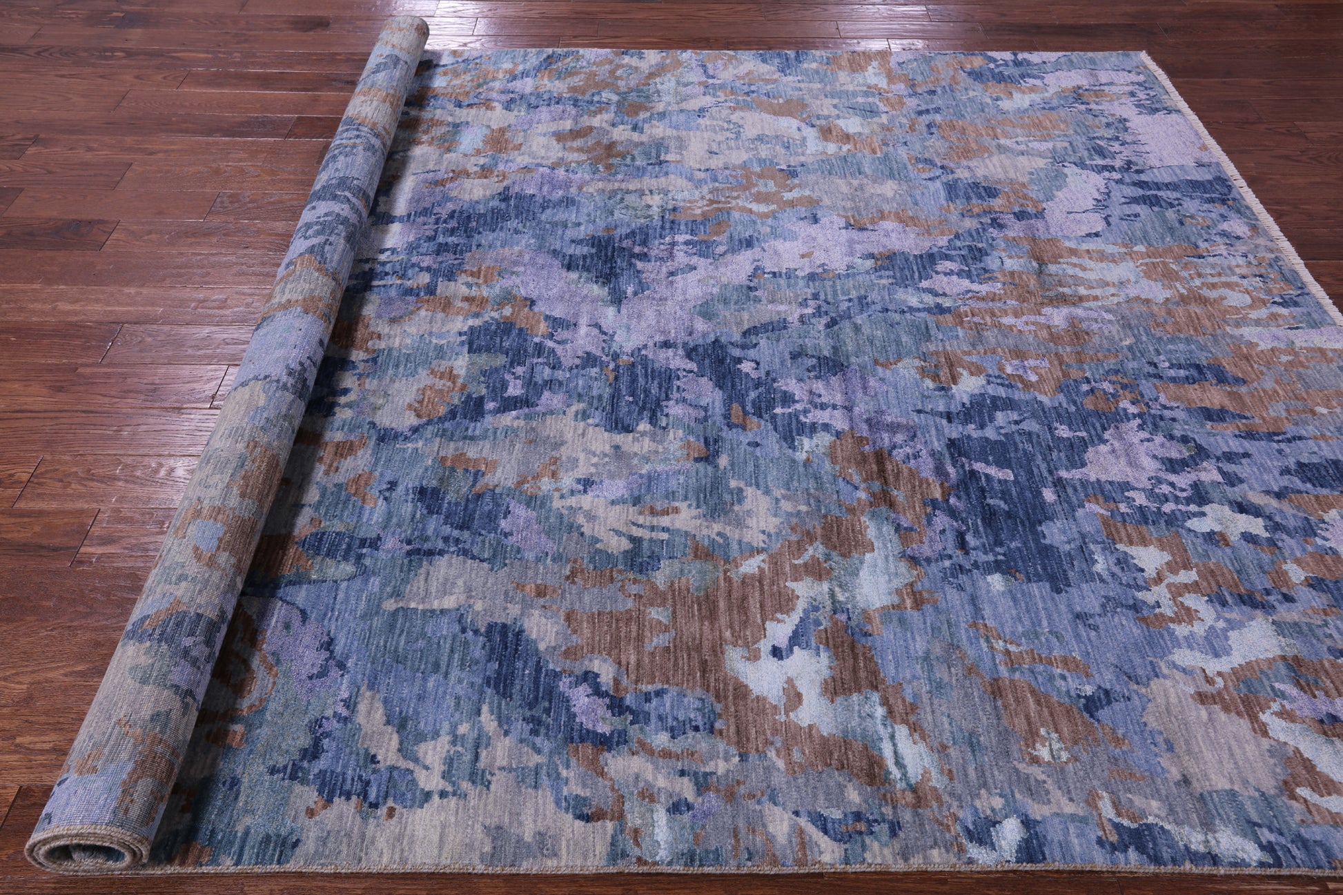 Modern Hand Knotted Wool & Silk Rug - 8' 0" X 10' 2" - Golden Nile
