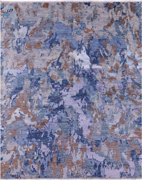Modern Hand Knotted Wool & Silk Rug - 8' 0" X 10' 2" - Golden Nile