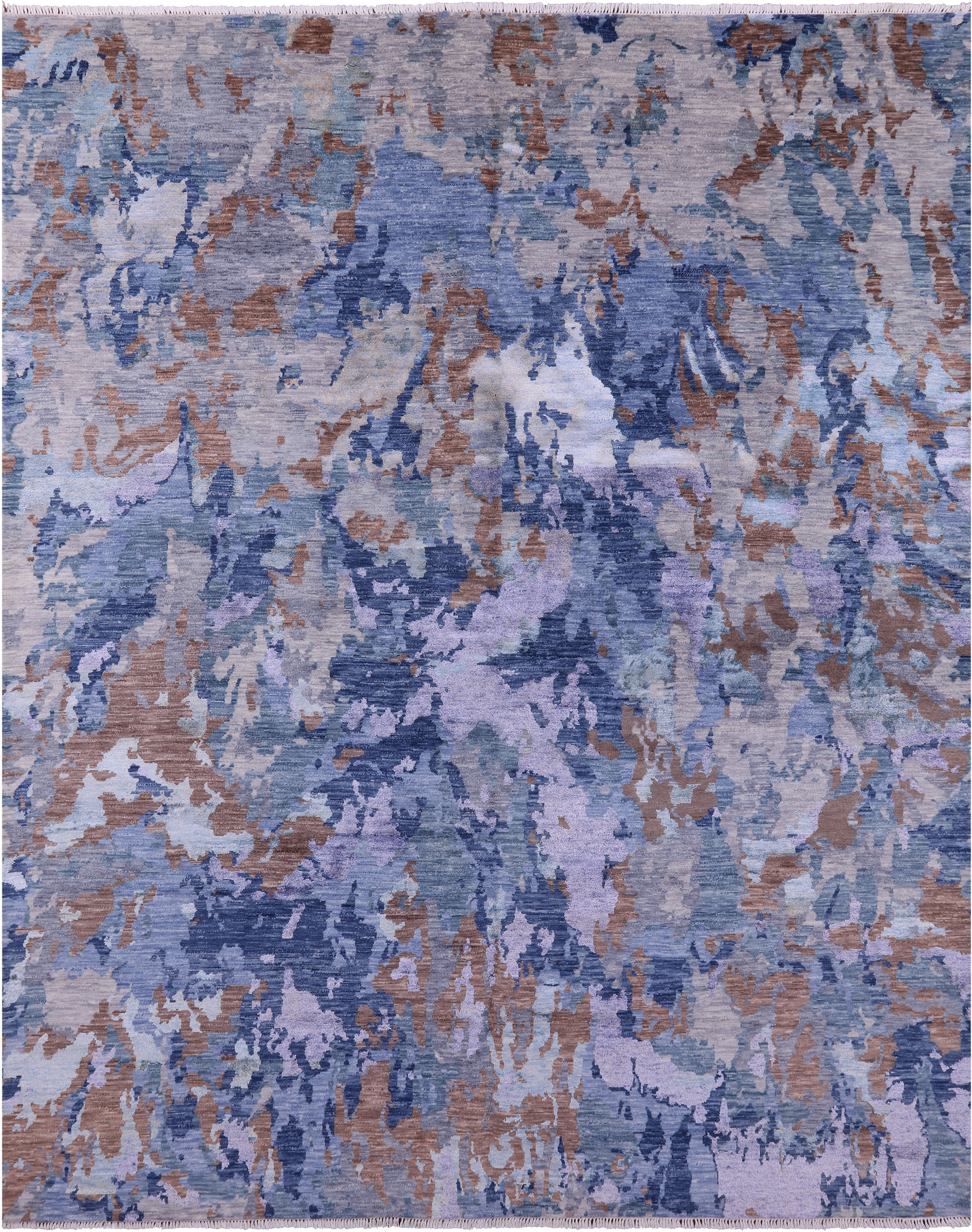 Modern Hand Knotted Wool & Silk Rug - 8' 0" X 10' 2" - Golden Nile