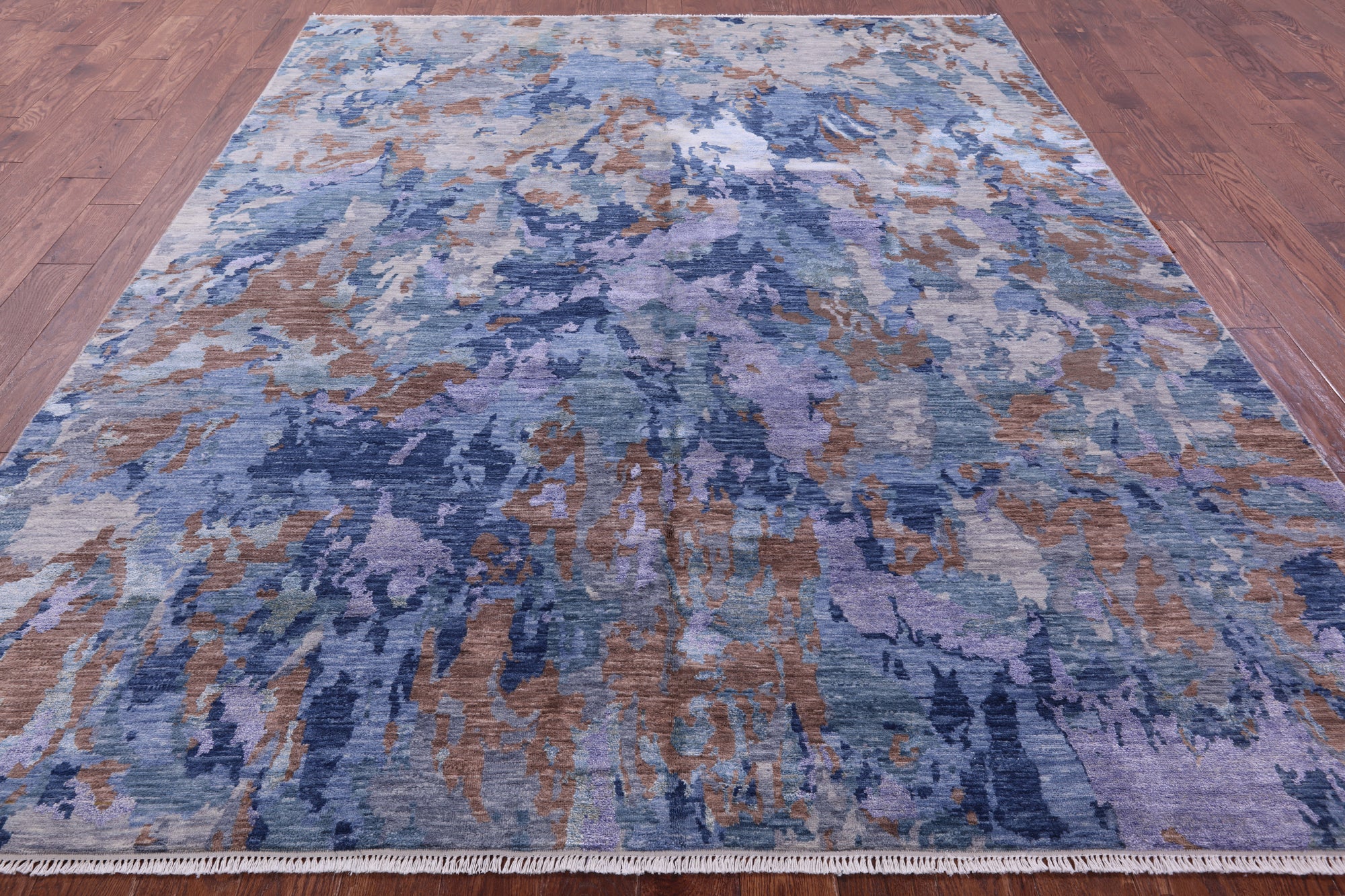 Modern Hand Knotted Wool & Silk Rug - 8' 0" X 10' 2" - Golden Nile