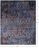 Black Persian Hand Knotted Wool & Silk Rug - 8' 1" X 10' 1" - Golden Nile