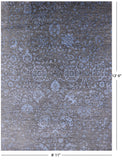 Grey Modern Handmade Wool & Silk Rug - 8' 11" X 12' 0" - Golden Nile