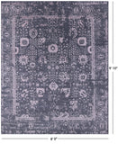 Grey Contemporary Hand Knotted Wool & Silk Rug - 8' 0" X 9' 10" - Golden Nile
