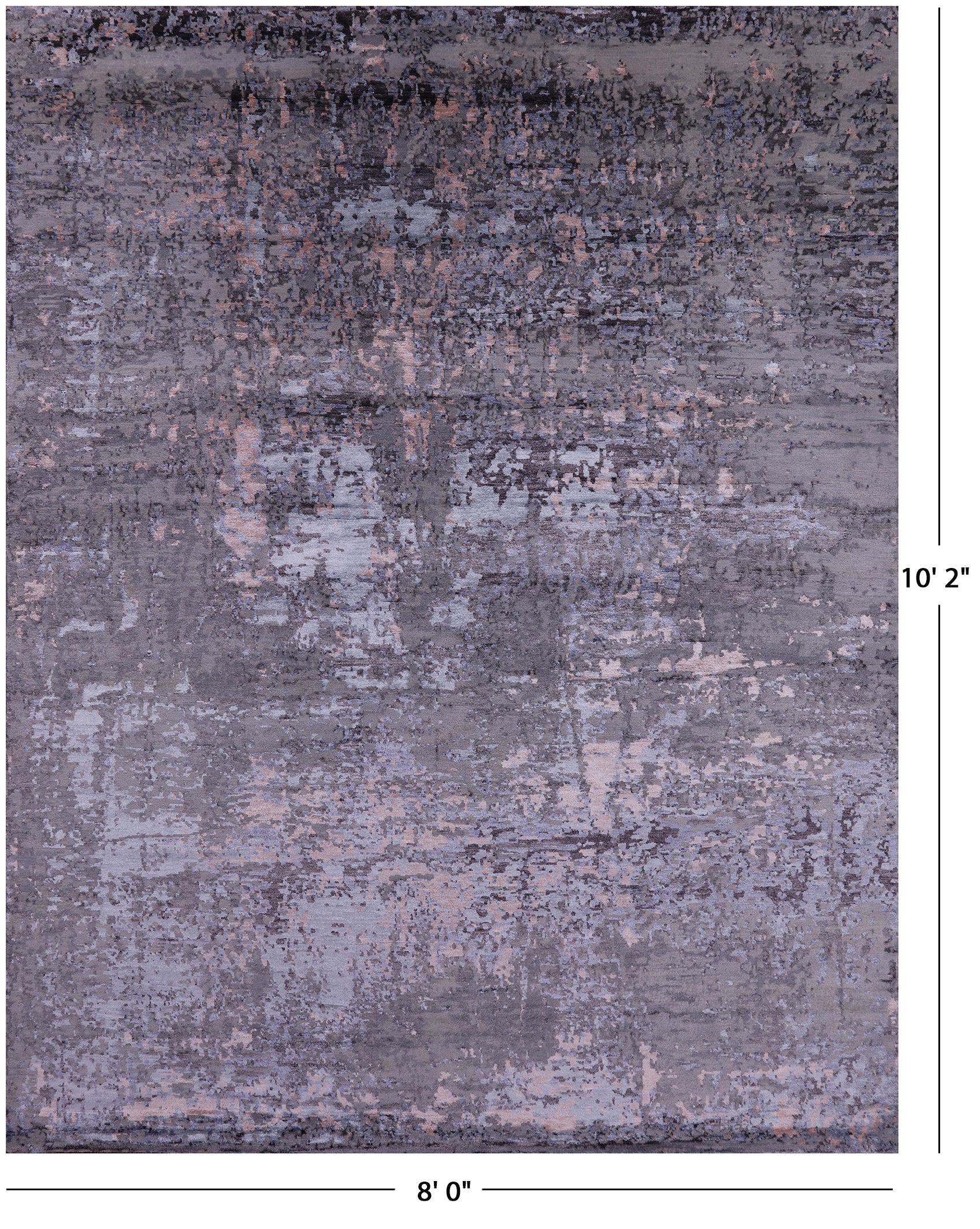 Abstract Contemporary Hand Knotted Wool & Silk Rug - 8' 0" X 10' 2" - Golden Nile