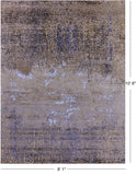 Abstract Modern Hand Knotted Wool & Silk Rug - 8' 1" X 10' 8" - Golden Nile