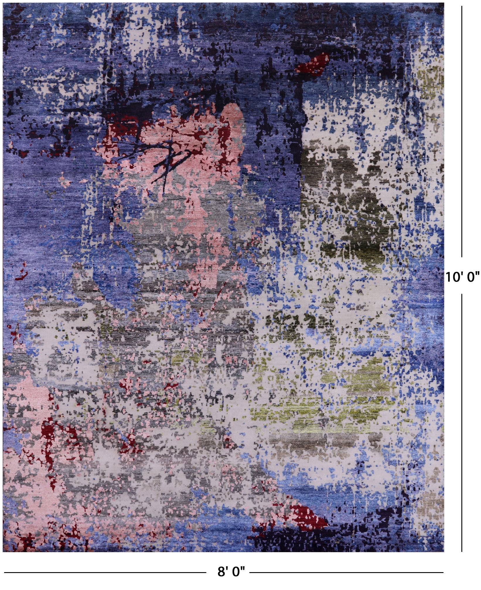 Modern Hand Knotted Wool & Silk Rug - 8' 0" X 10' 0" - Golden Nile