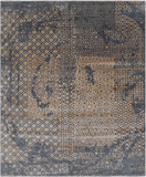 SUPER SALE Grey Abstract Modern Hand Knotted Wool & Silk Rug - 8' 2" X 10' 0"
