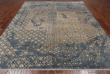 SUPER SALE Grey Abstract Modern Hand Knotted Wool & Silk Rug - 8' 2" X 10' 0"