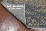 SUPER SALE Grey Abstract Modern Hand Knotted Wool & Silk Rug - 8' 2" X 10' 0"