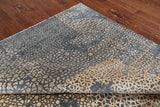 SUPER SALE Grey Abstract Modern Hand Knotted Wool & Silk Rug - 8' 2" X 10' 0"