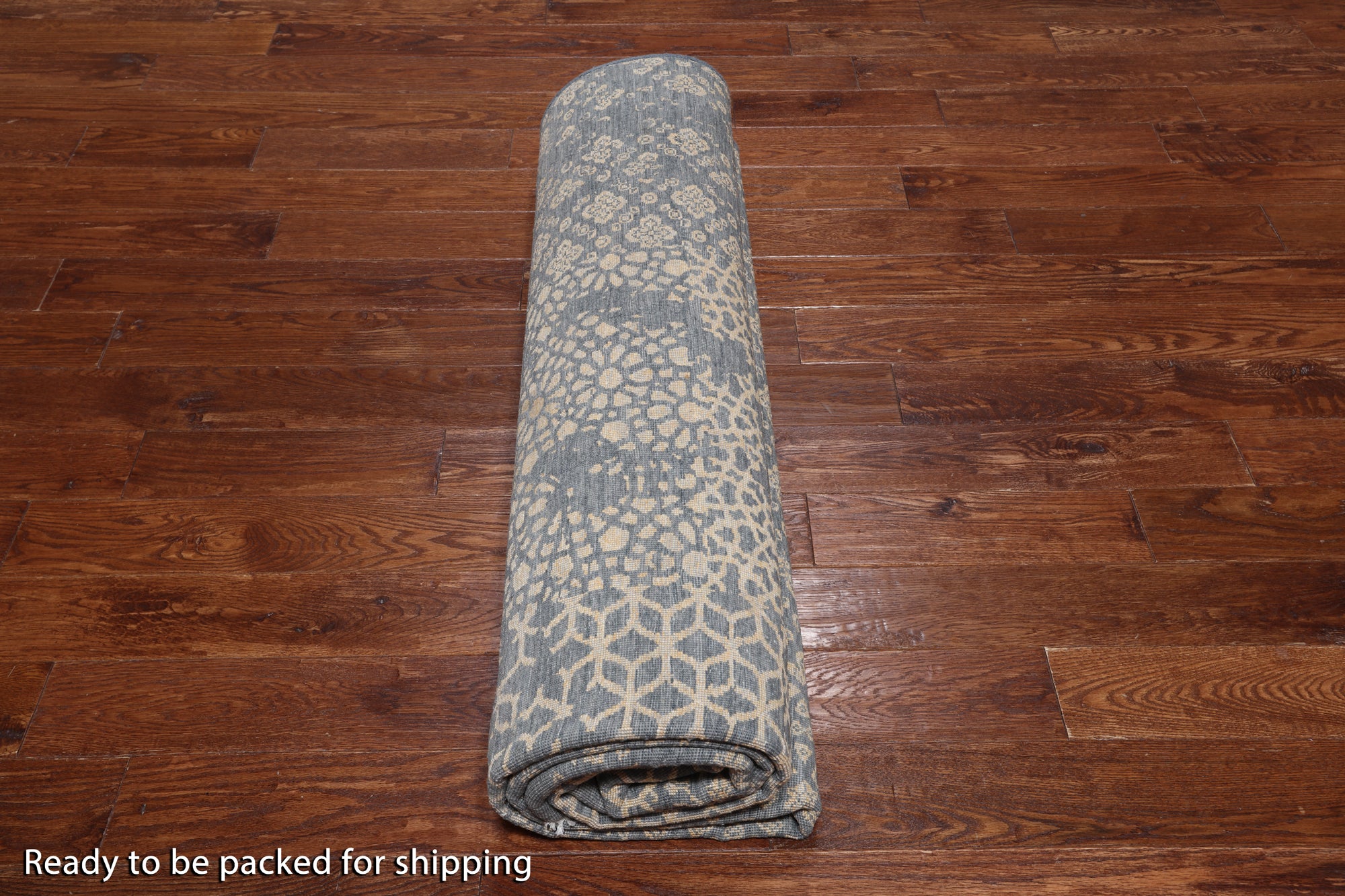SUPER SALE Grey Abstract Modern Hand Knotted Wool & Silk Rug - 8' 2" X 10' 0"