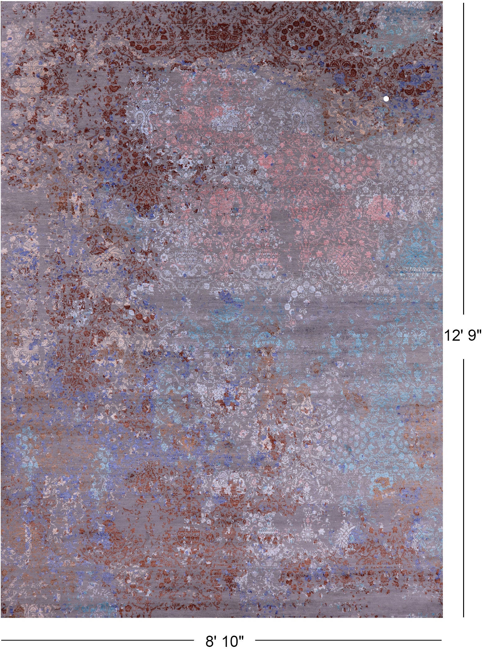 Modern Handmade Wool & Silk Rug - 8' 10" X 12' 9" - Golden Nile