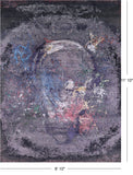 Contemporary Hand Knotted Wool & Silk Hot Air Balloon Design Rug - 8' 10" X 11' 10" - Golden Nile