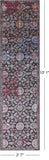 Grey Modern Handmade Wool & Silk Runner Rug - 2' 7" X 10' 1" - Golden Nile