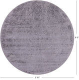 Grey Round Modern Hand Knotted Wool & Silk Rug - 7' 11" X 8' 0" - Golden Nile