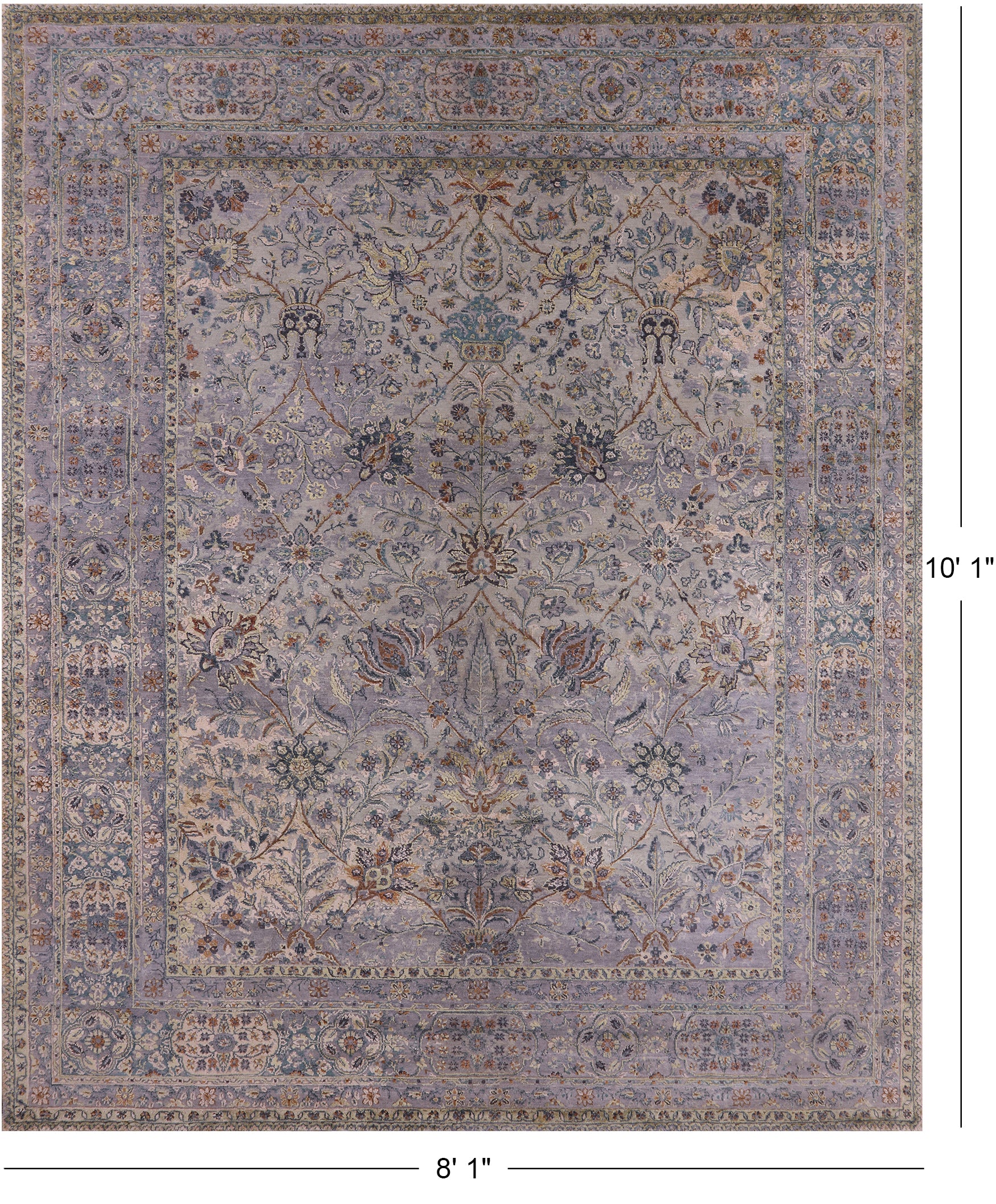 Modern Hand Knotted Wool & Silk Rug - 8' 1" X 10' 1" - Golden Nile