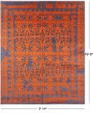 Grey Persian Handmade Wool & Silk Rug - 7' 11" X 10' 0" - Golden Nile