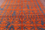 Grey Persian Handmade Wool & Silk Rug - 7' 11" X 10' 0" - Golden Nile