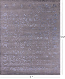 Grey Persian Fine Serapi Hand Knotted Wool & Silk Rug - 8' 1" X 10' 2" - Golden Nile
