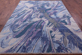 Contemporary Hand Knotted Wool & Silk Rug - 8' 1" X 9' 10" - Golden Nile