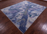 Contemporary Hand Knotted Wool & Silk Rug - 8' 1" X 9' 10" - Golden Nile