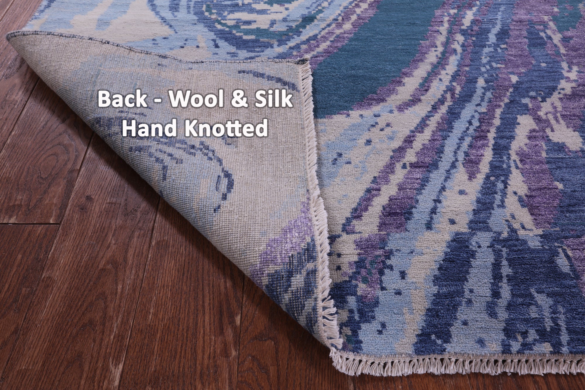 Contemporary Hand Knotted Wool & Silk Rug - 8' 1" X 9' 10" - Golden Nile