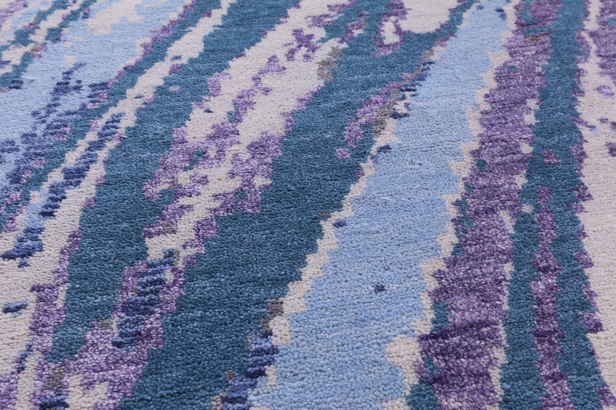 Contemporary Hand Knotted Wool & Silk Rug - 8' 1" X 9' 10" - Golden Nile