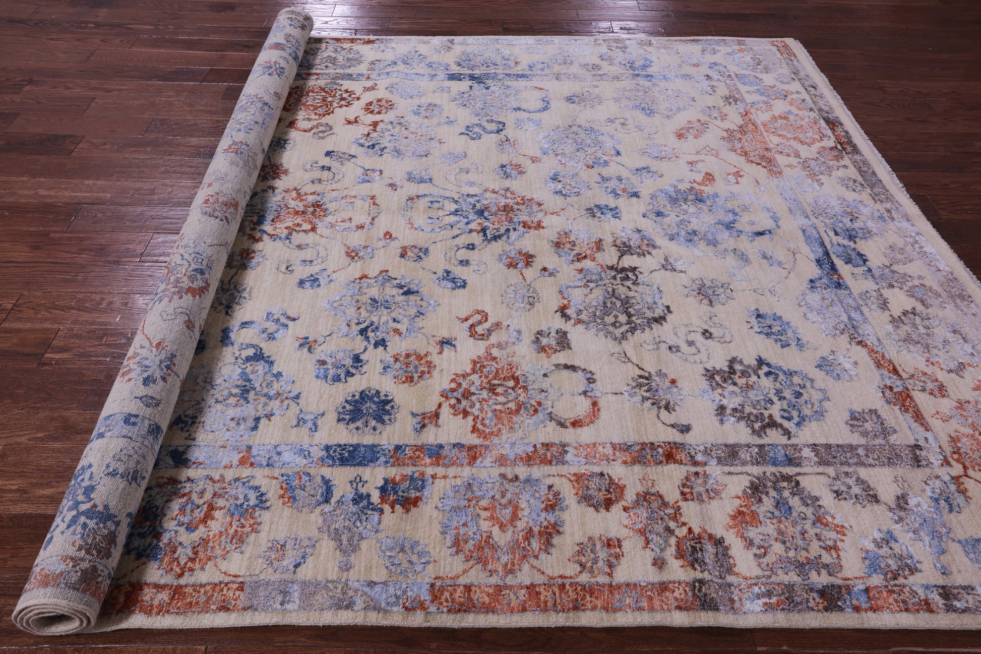 Modern Handmade Wool & Silk Rug - 8' 0" X 10' 6" - Golden Nile