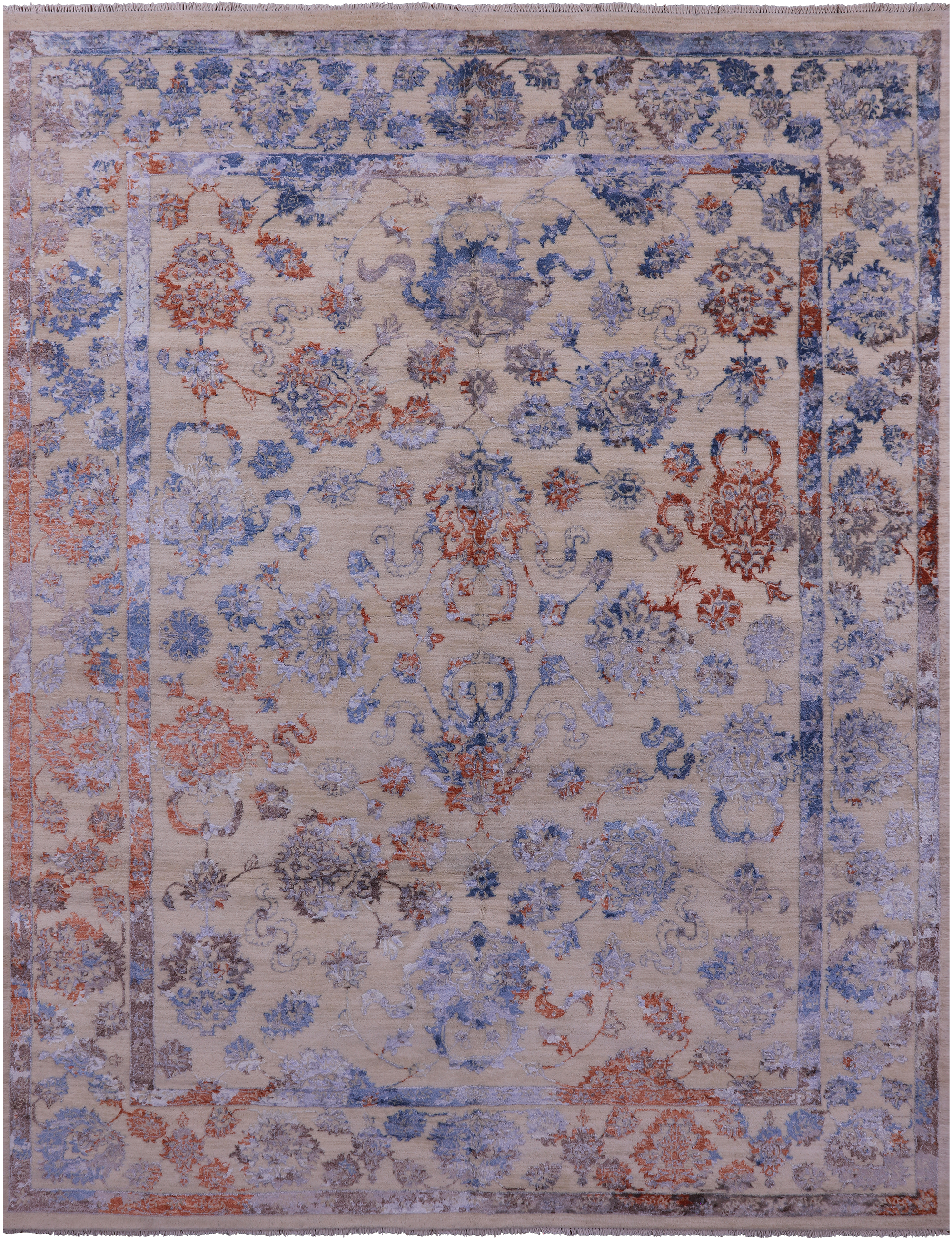 Modern Handmade Wool & Silk Rug - 8' 0" X 10' 6" - Golden Nile