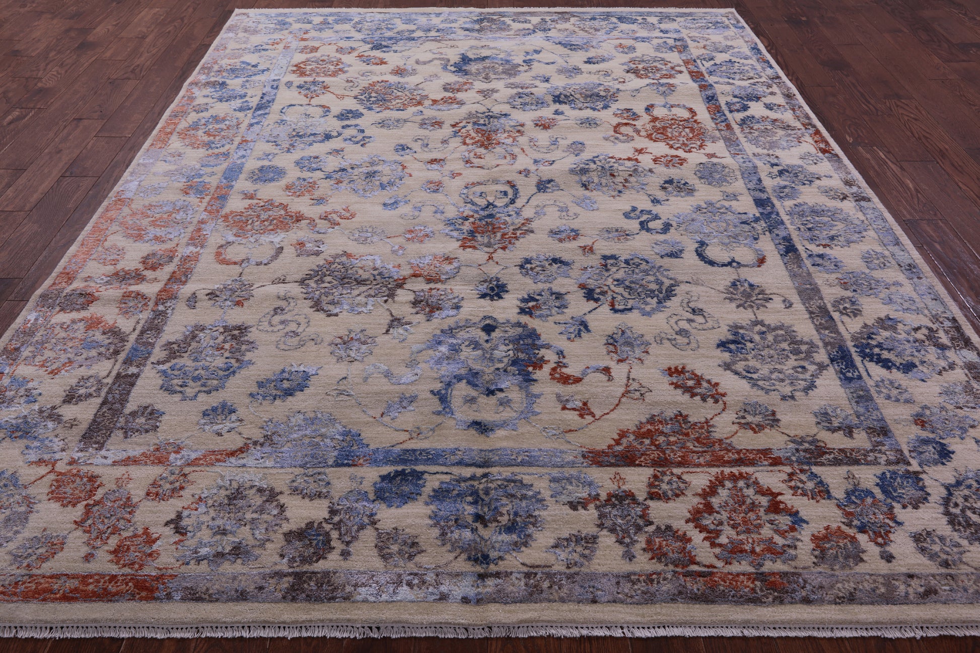 Modern Handmade Wool & Silk Rug - 8' 0" X 10' 6" - Golden Nile