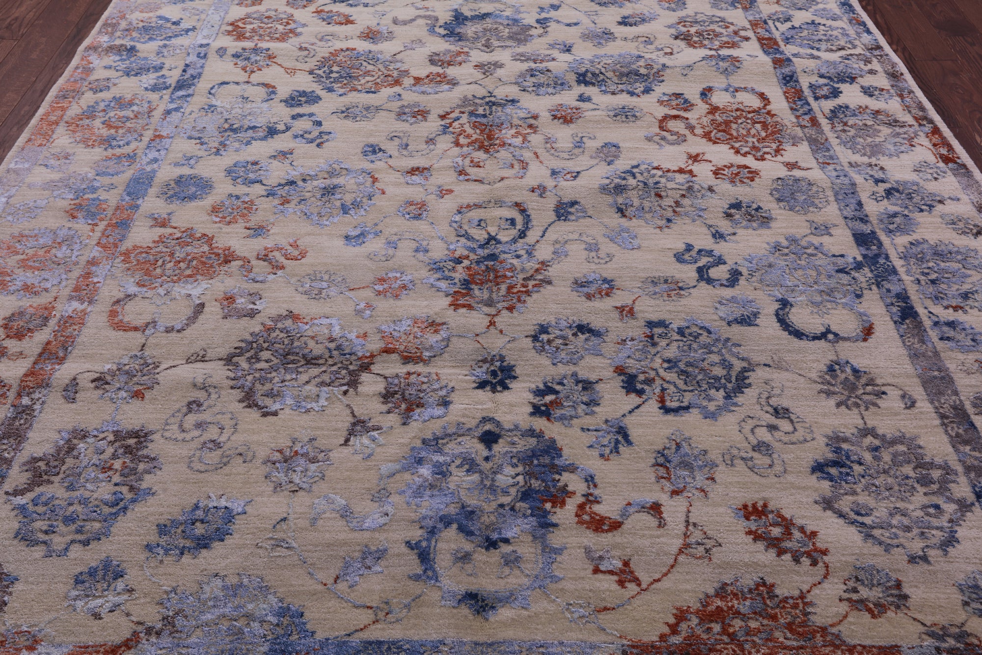 Modern Handmade Wool & Silk Rug - 8' 0" X 10' 6" - Golden Nile