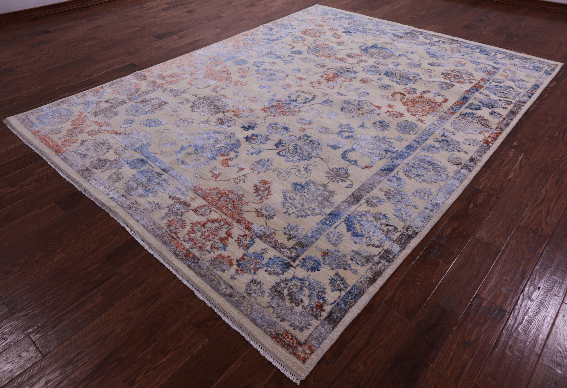 Modern Handmade Wool & Silk Rug - 8' 0" X 10' 6" - Golden Nile