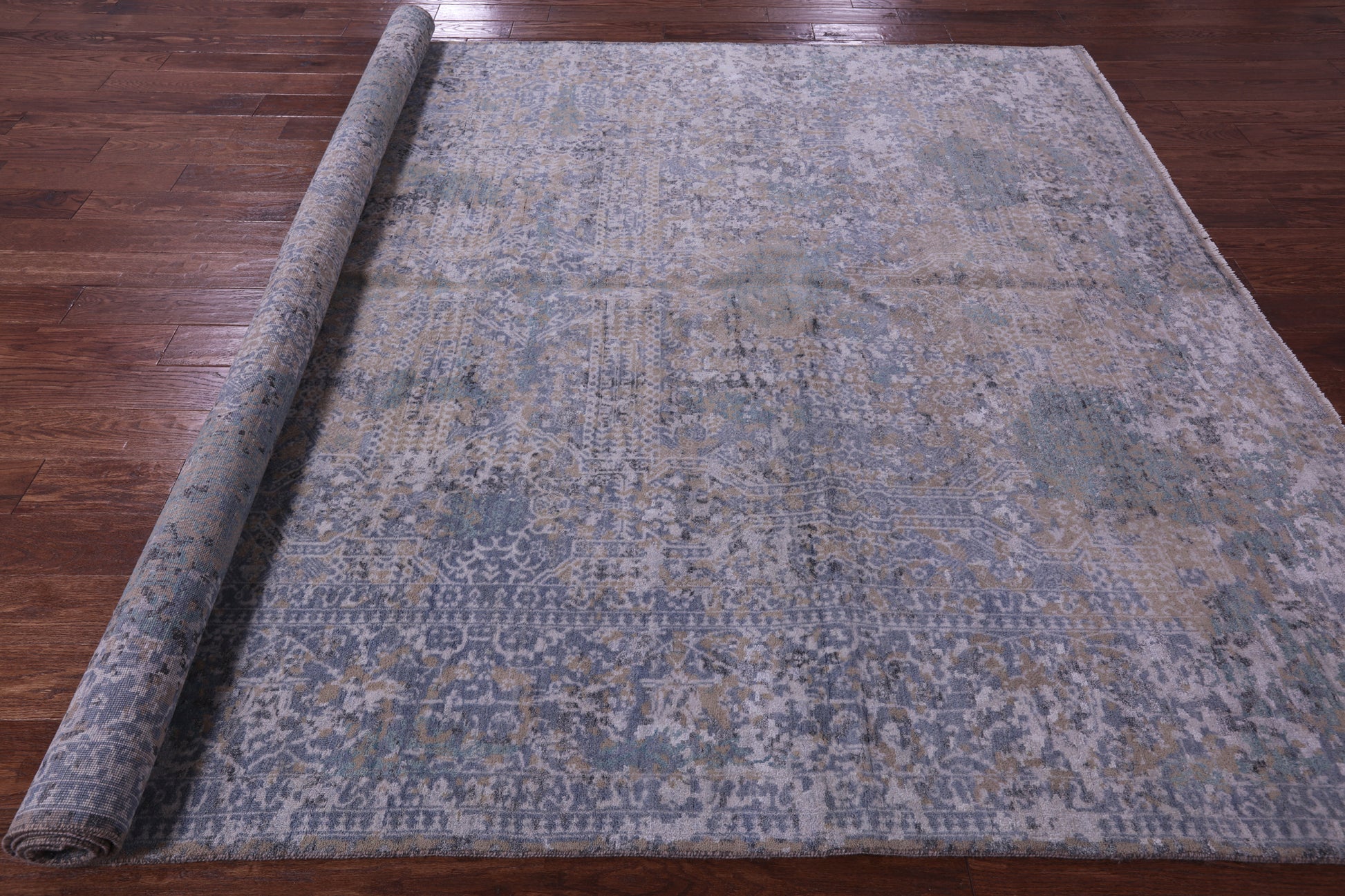 Modern Hand Knotted Wool & Silk Rug - 8' 1" X 10' 3" - Golden Nile
