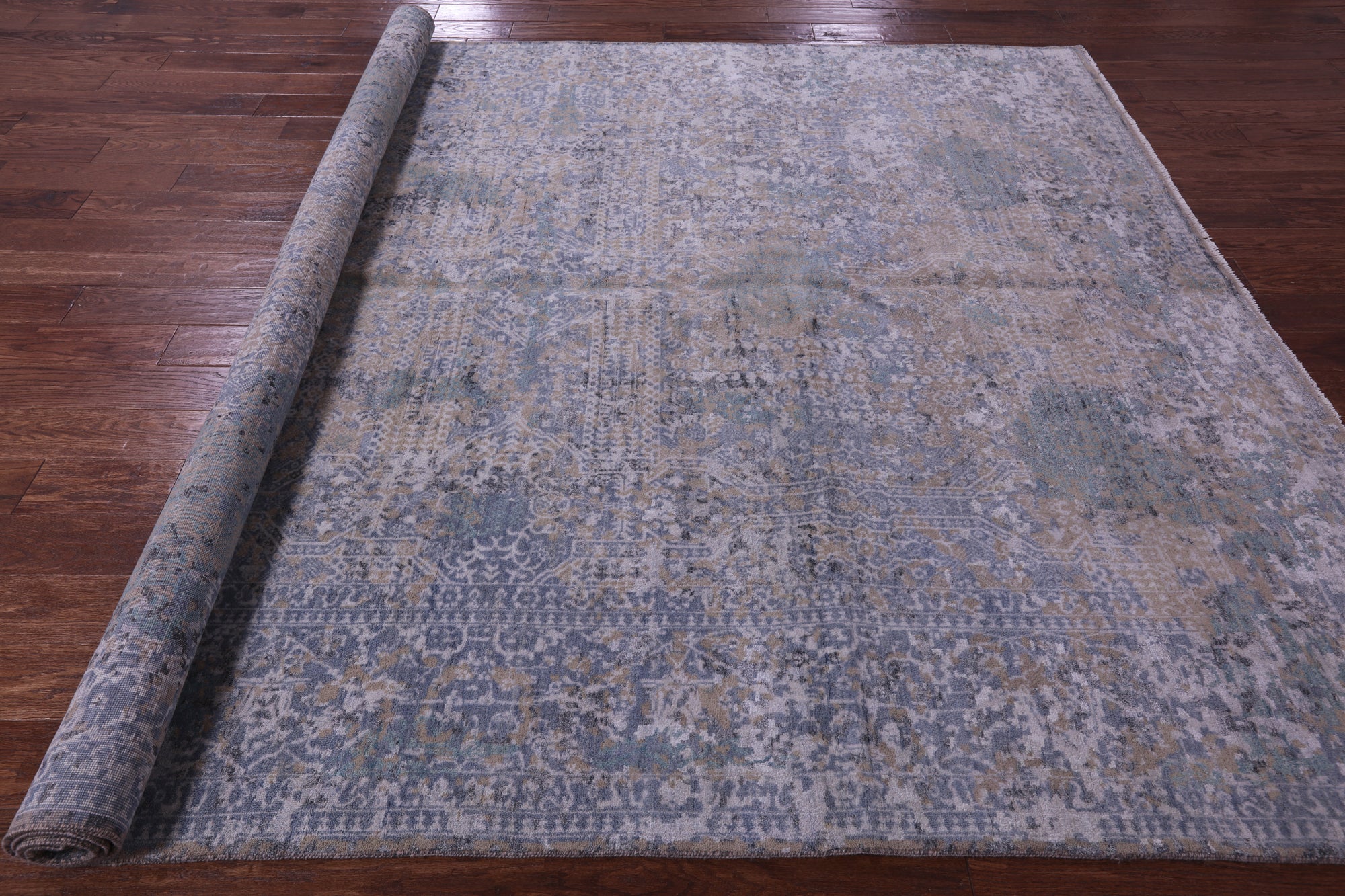 Modern Hand Knotted Wool & Silk Rug - 8' 1" X 10' 3" - Golden Nile