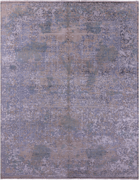 Modern Hand Knotted Wool & Silk Rug - 8' 1" X 10' 3" - Golden Nile