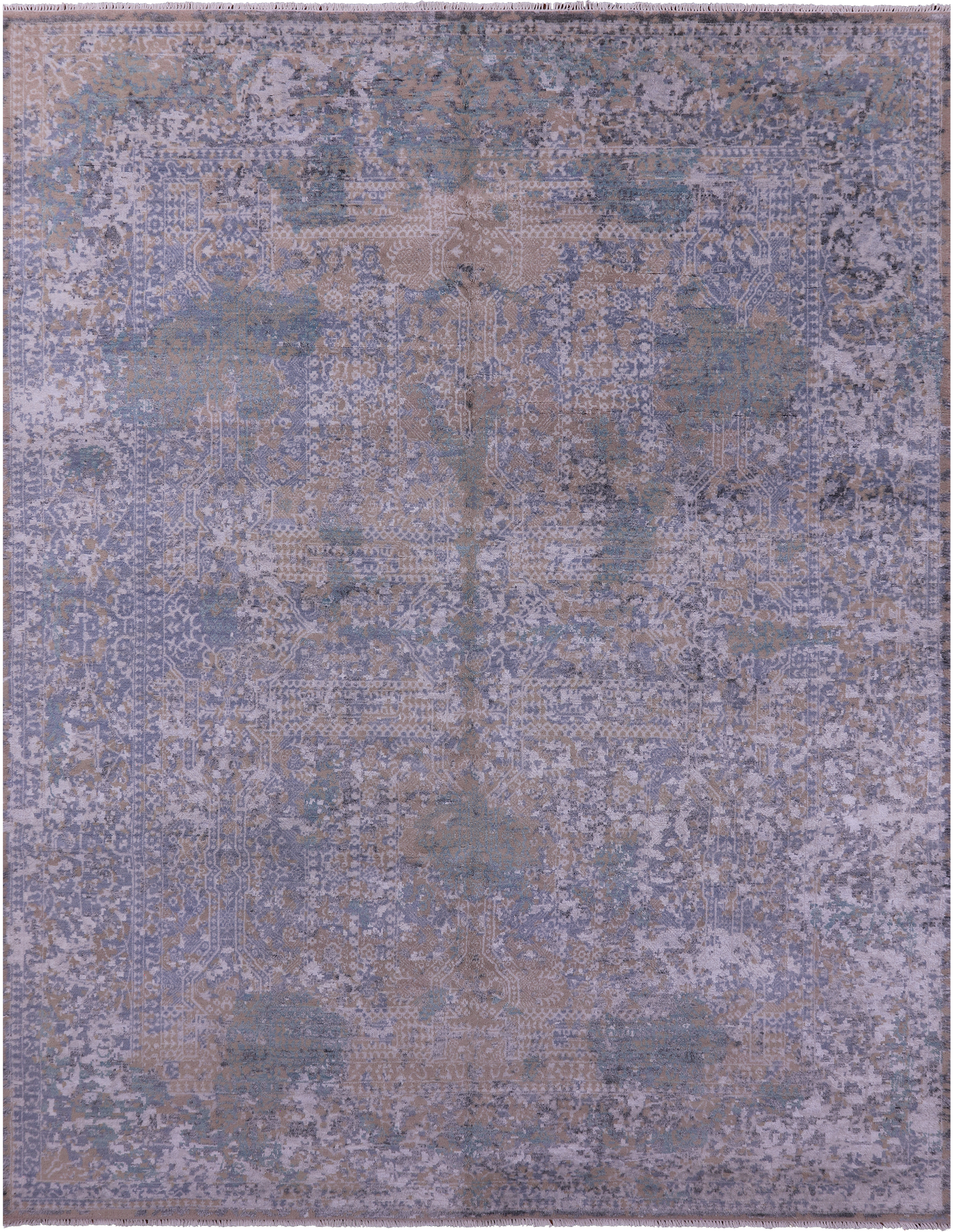 Modern Hand Knotted Wool & Silk Rug - 8' 1" X 10' 3" - Golden Nile